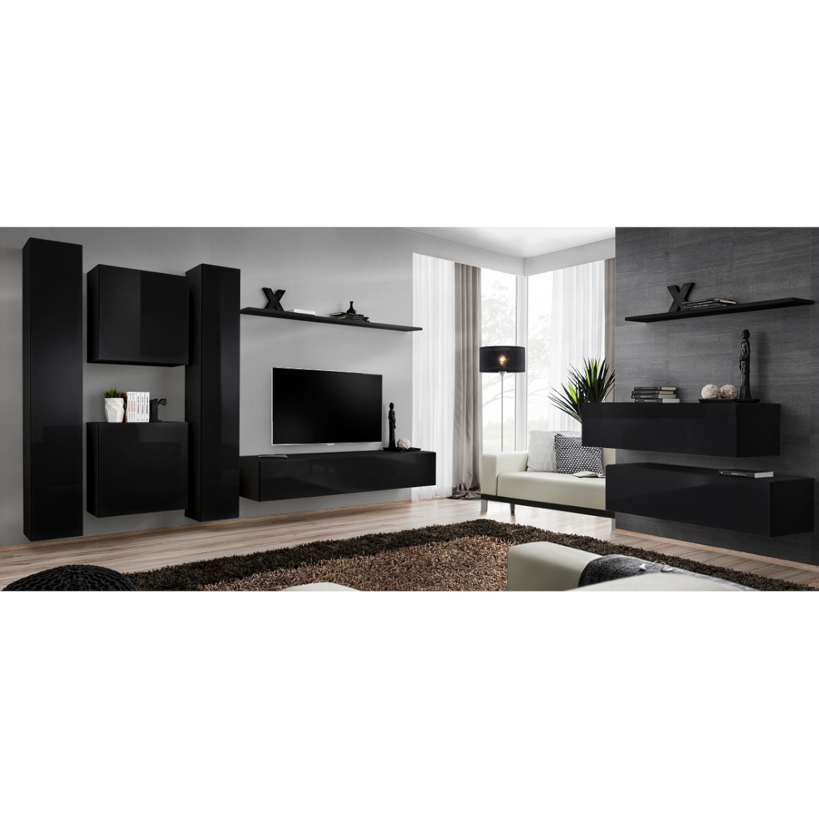 Regal  Switch VI 330x40x180 cm crna