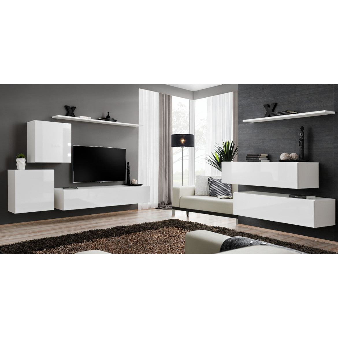 Regal  Switch V 250x40x150 cm bela
