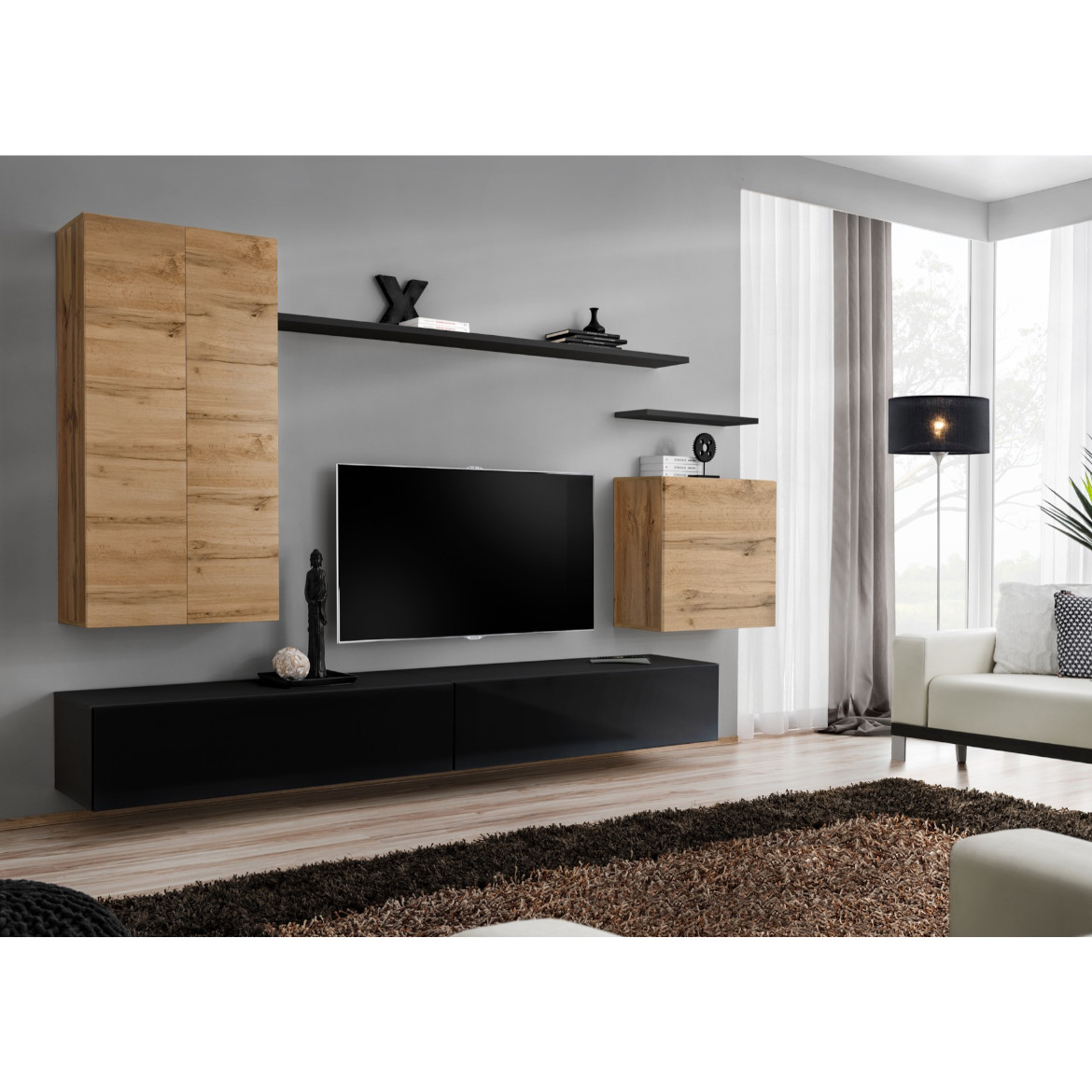 Regal  Switch II 270x40x160 cm natur/crna