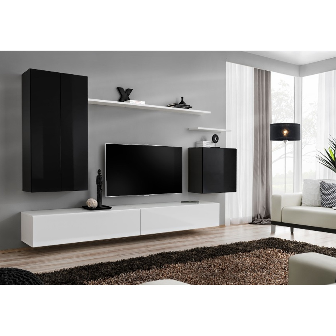 Regal  Switch II 270x40x160 cm crna/bela