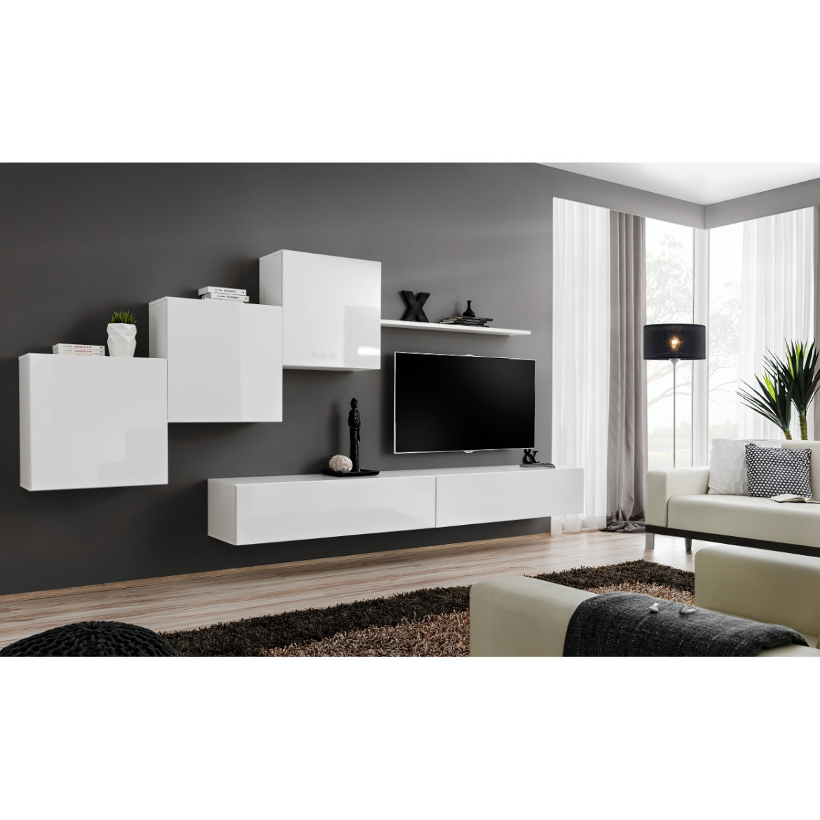 Regal  Switch X 330x40x160 cm bela