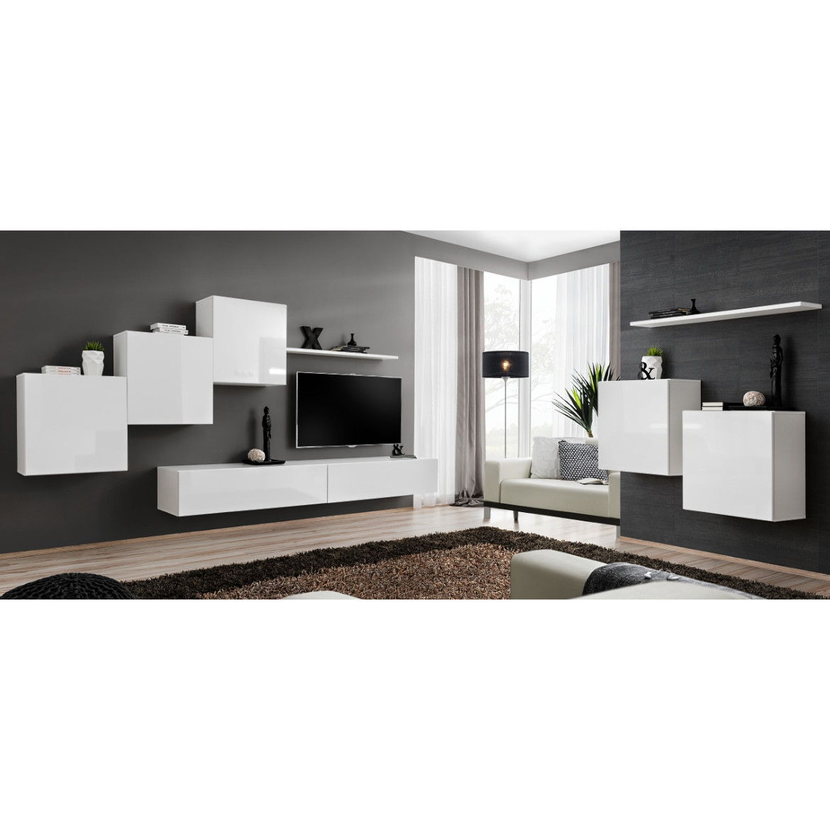 Regal  Switch X 330x40x160 cm bela