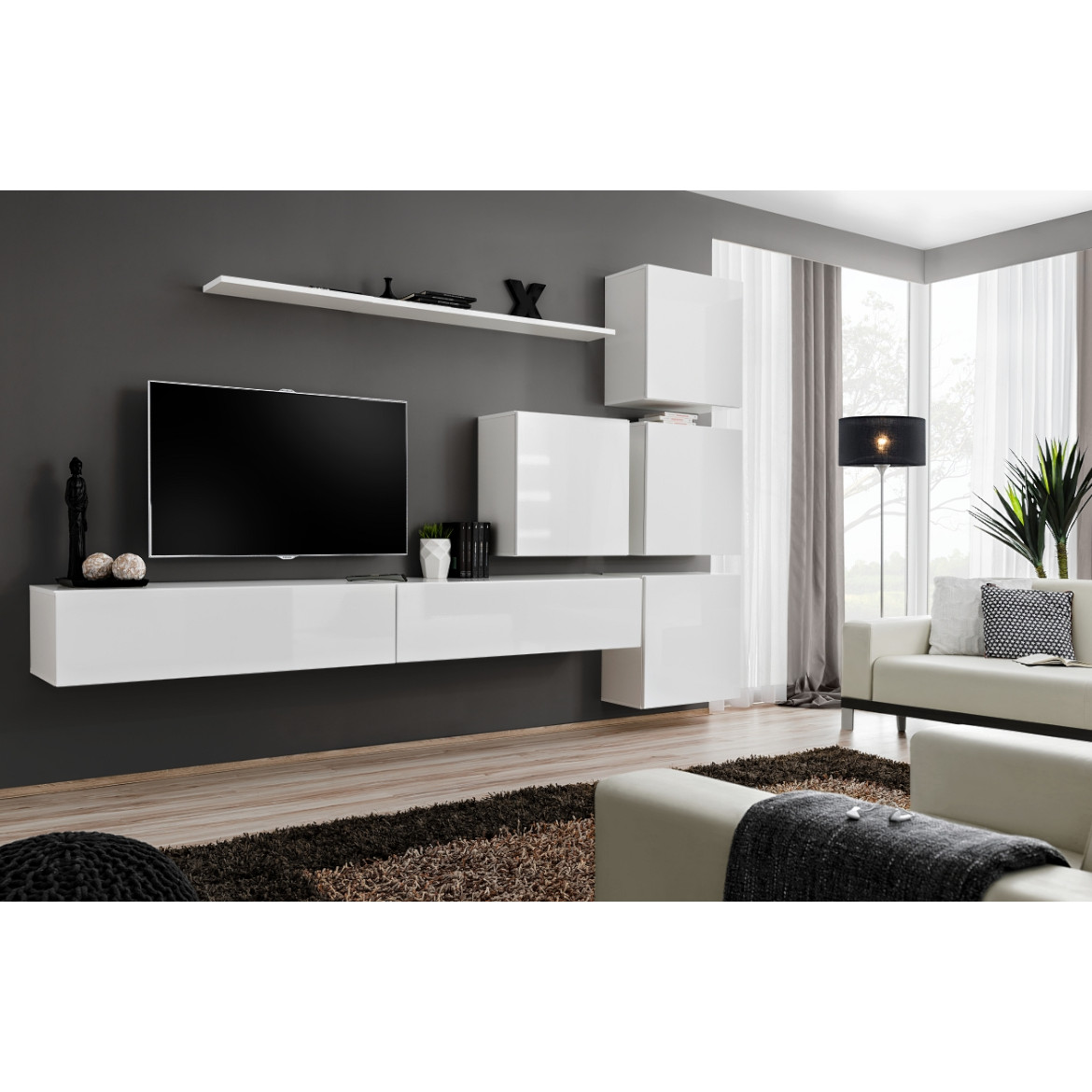 Regal  Switch IX 280x40x180 cm bela