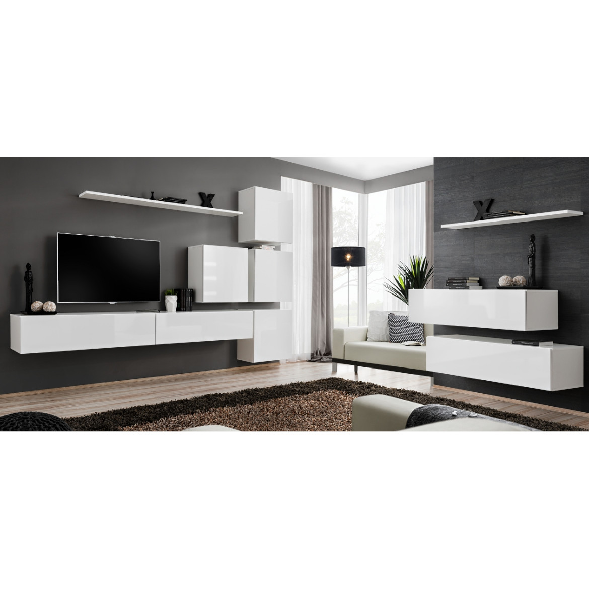 Regal  Switch IX 280x40x180 cm bela