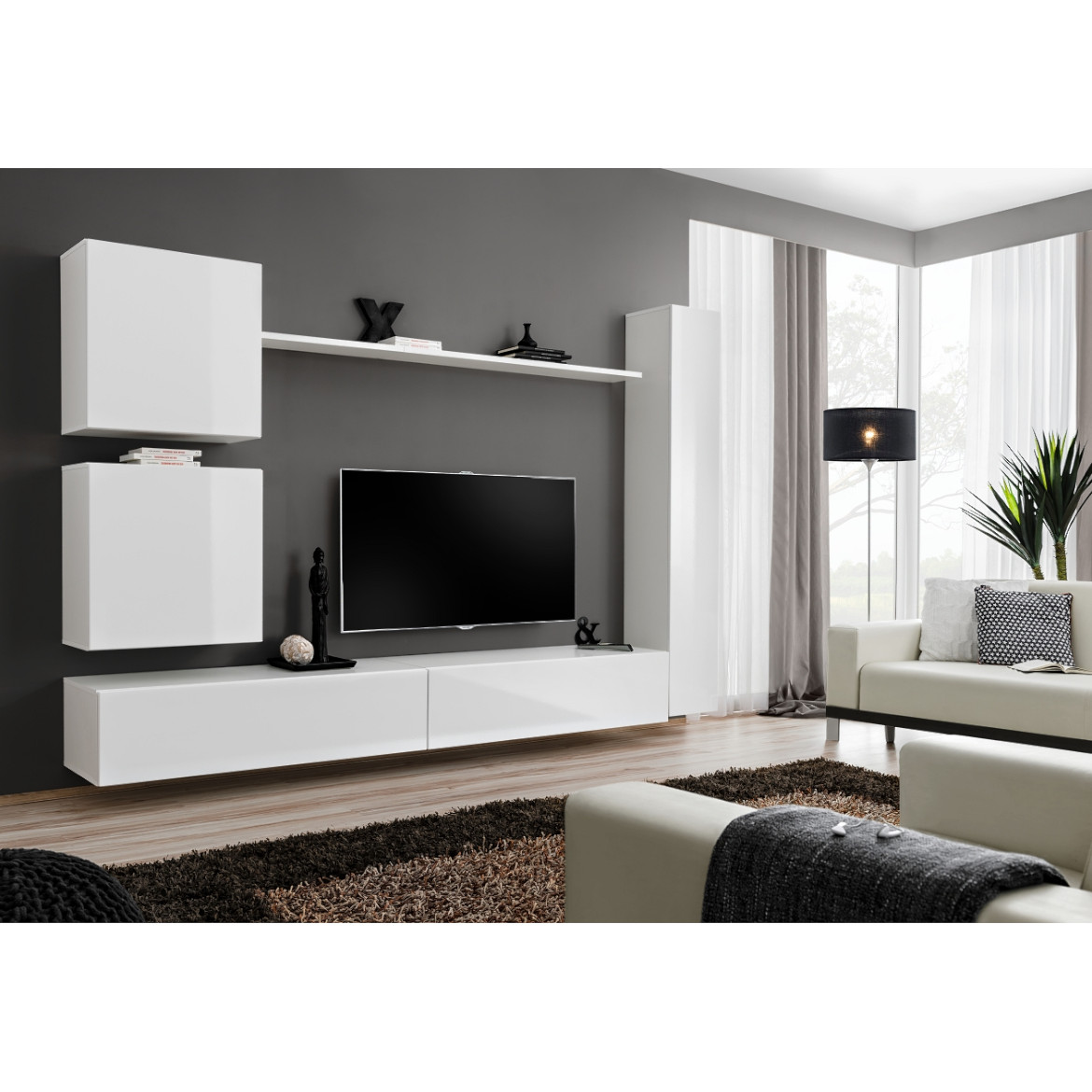 Regal  Switch VIII 280x40x180 cm bela