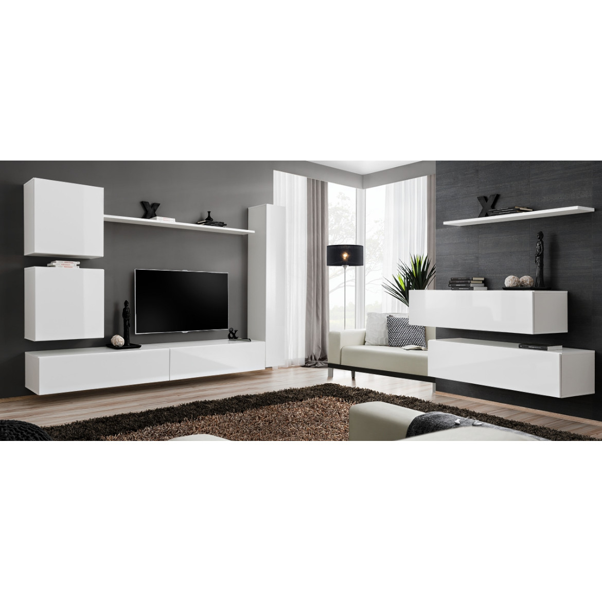 Regal  Switch VIII 280x40x180 cm bela