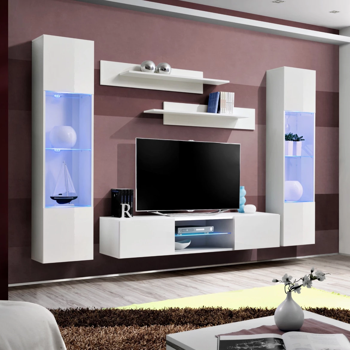 Vitrina Fly 1 vrata 40x29x170 bela