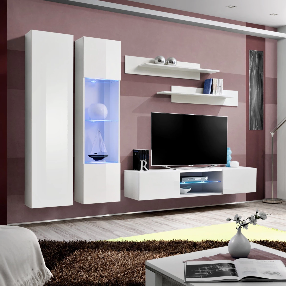 Vitrina Fly 1 vrata 40x29x170 bela