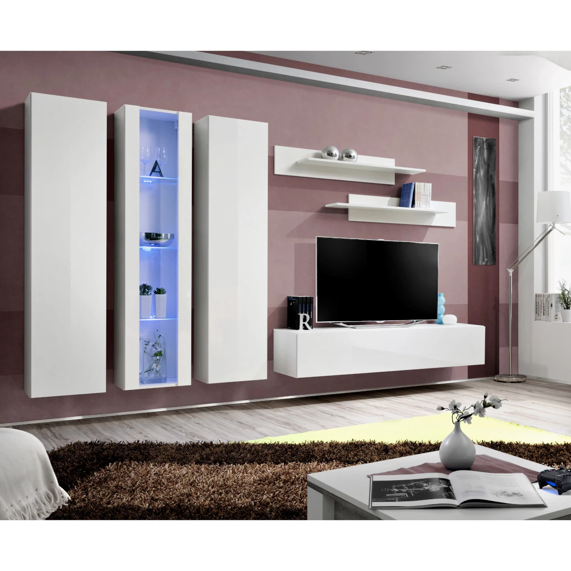 Vitrina Fly 1 vrata 40x29x170 bela