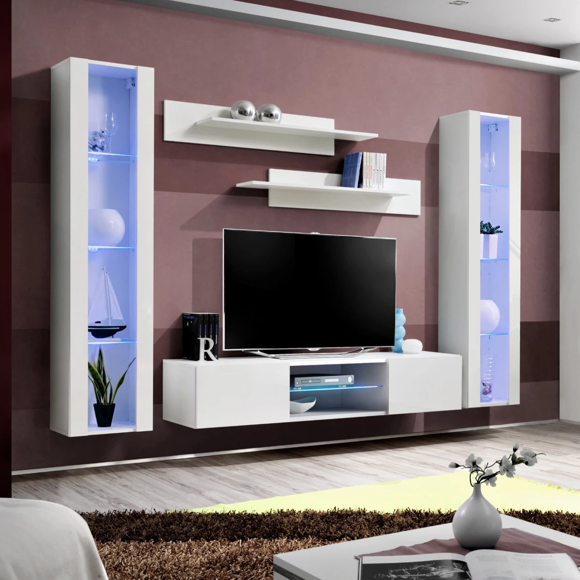 Vitrina Fly 1 vrata 40x29x170 bela