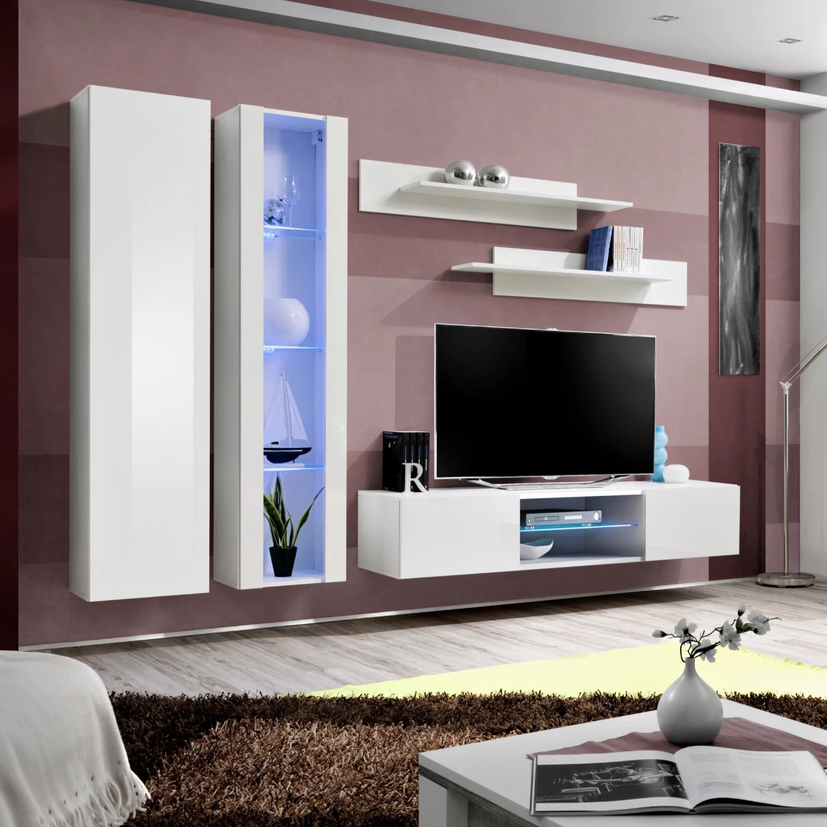 Vitrina Fly 1 vrata 40x29x170 bela