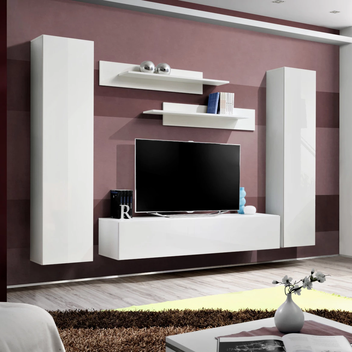 Vitrina Fly 1 vrata 40x29x170 bela