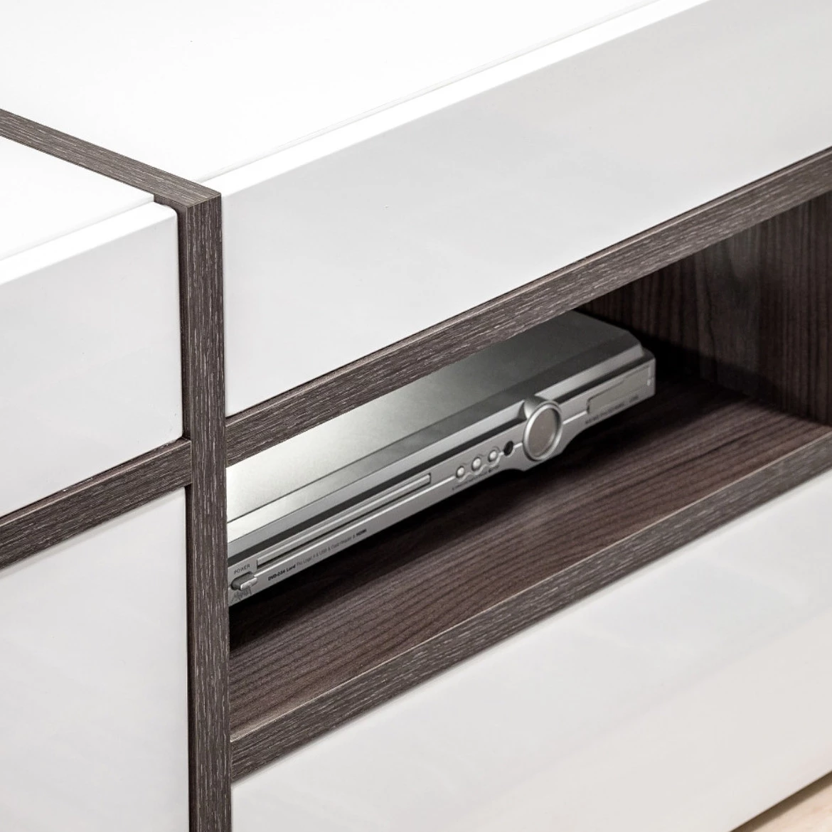 Vitrina Cross 4 vrata+1 otvor 70x40x195 cm bela/tamni hrast