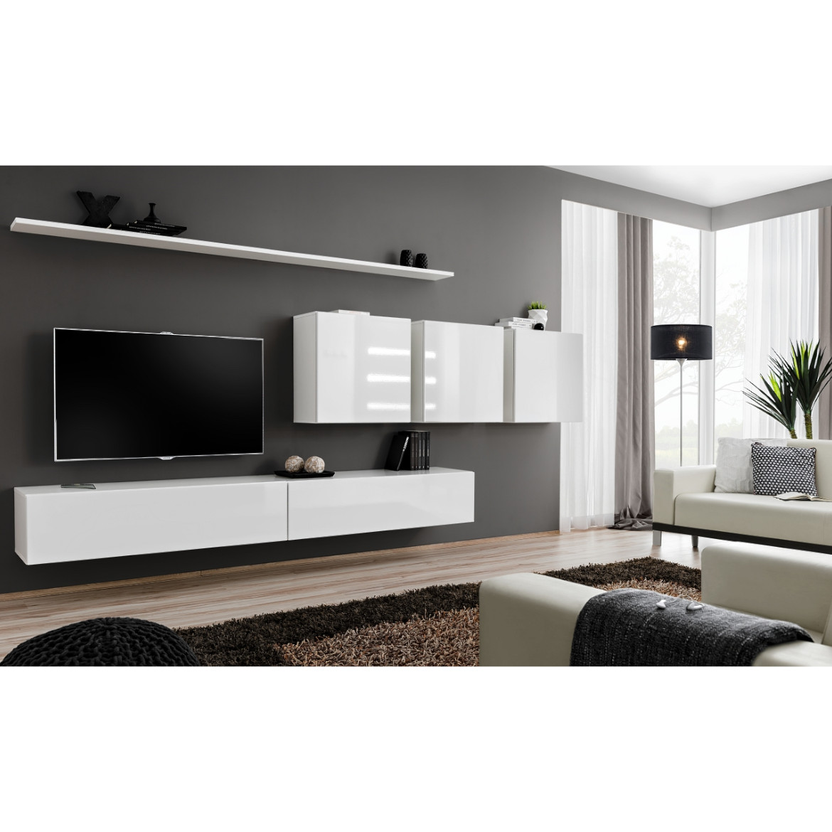 Switch zidna polica 120x20x2,2 bela
