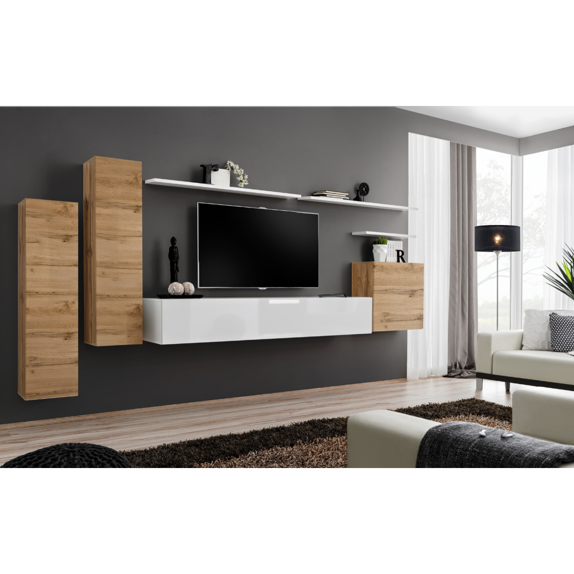 Switch zidna polica 120x20x2,2 bela