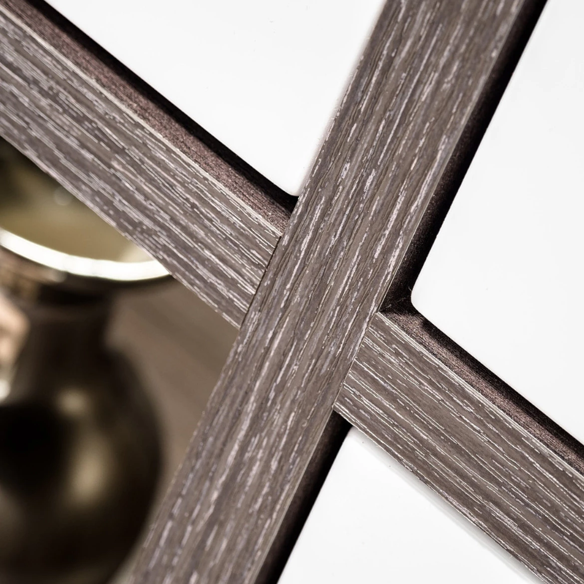 Komoda Cross 2 vrata+3 fioke 150x45x90 cm bela/tamni hrast