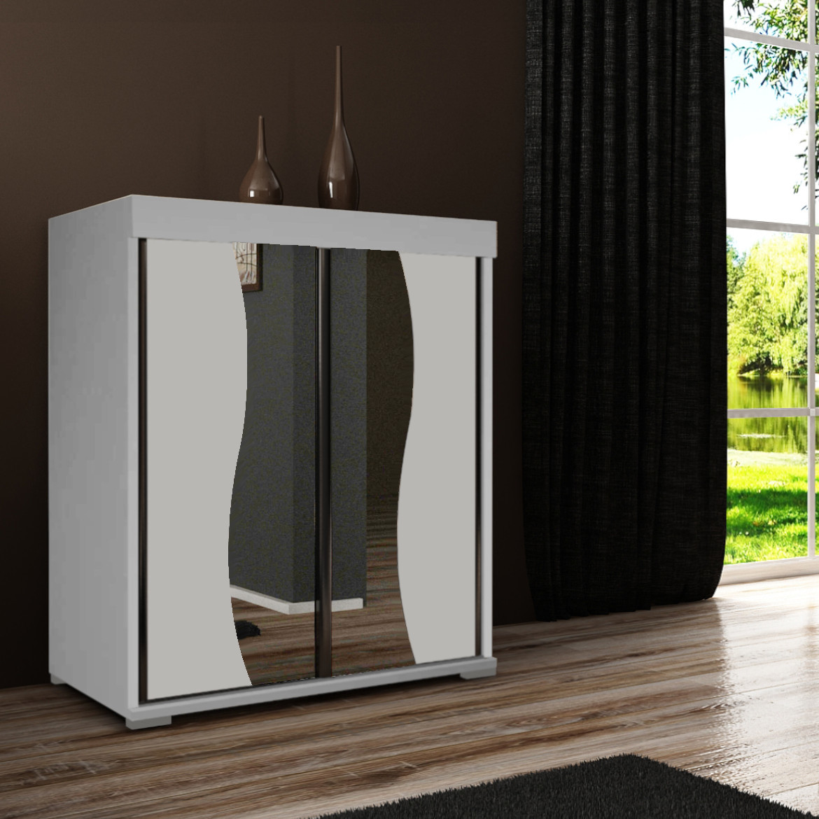Komoda Tablet 2 vrata T2 80x45x94 cm bela