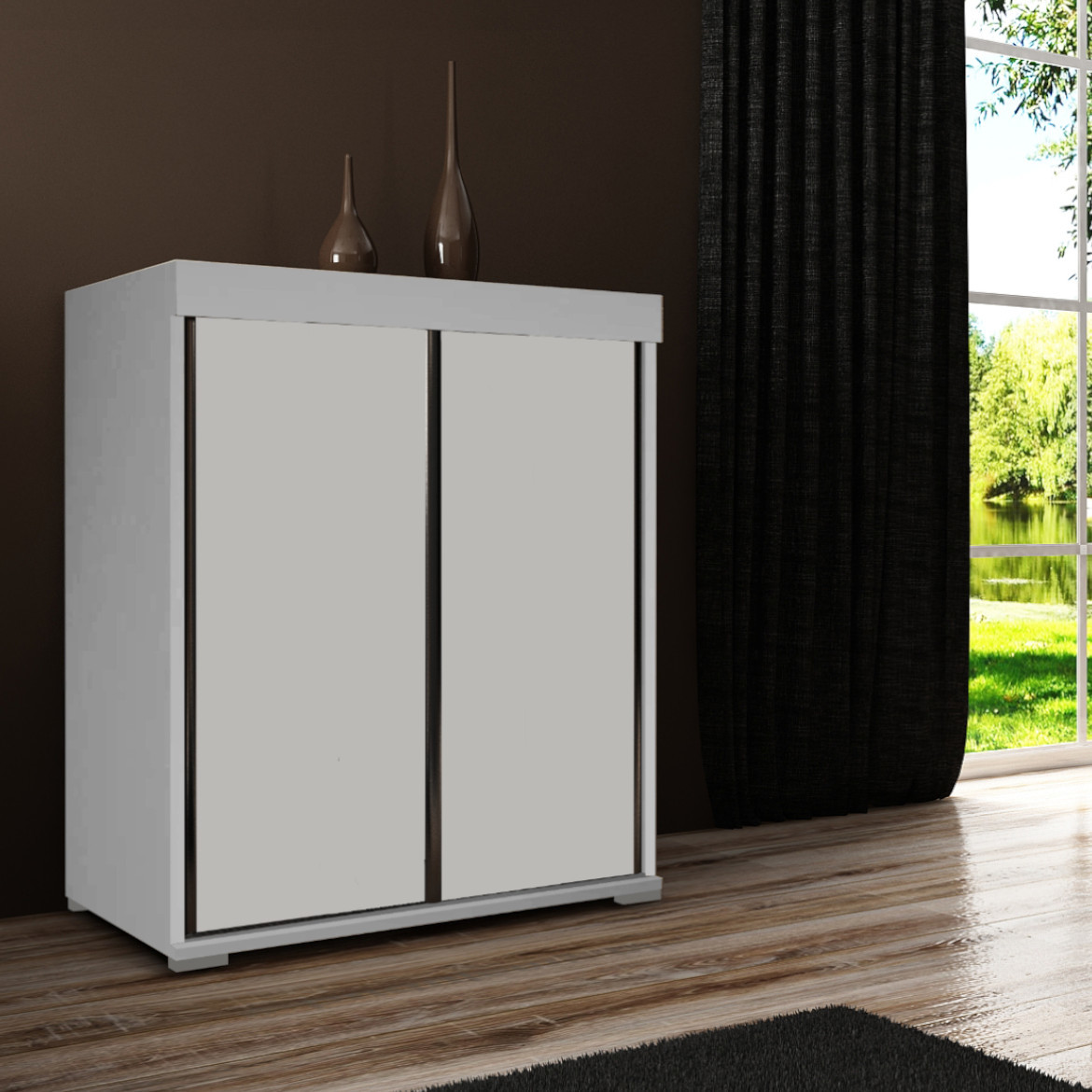Komoda Tablet 2 vrata T1 80x45x94 cm bela
