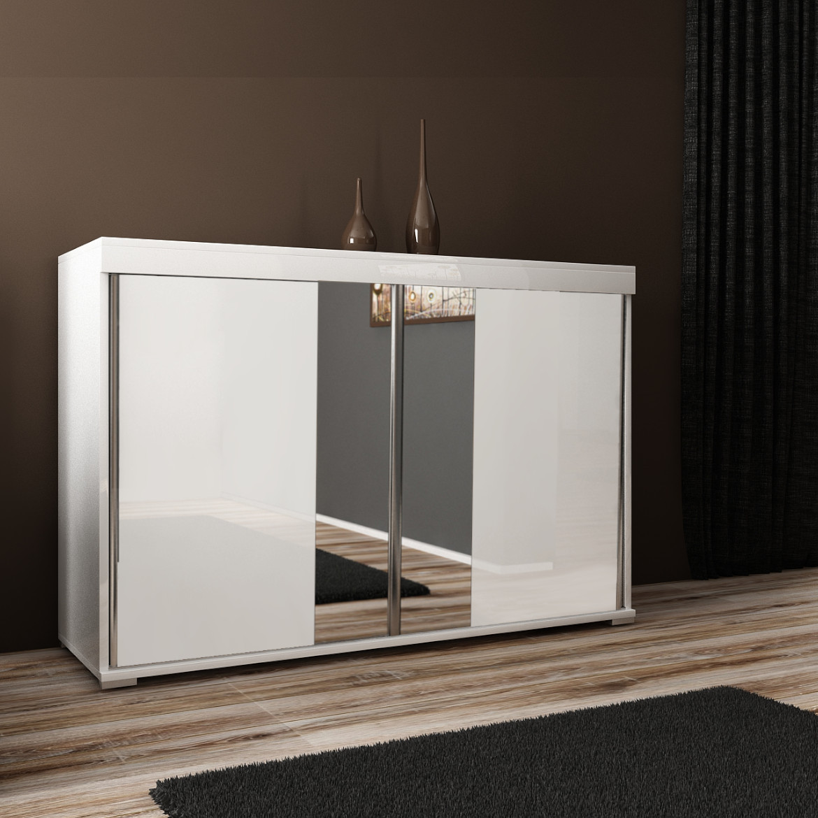 Komoda Tablet 2 vrata T3 140x45x94 cm bela