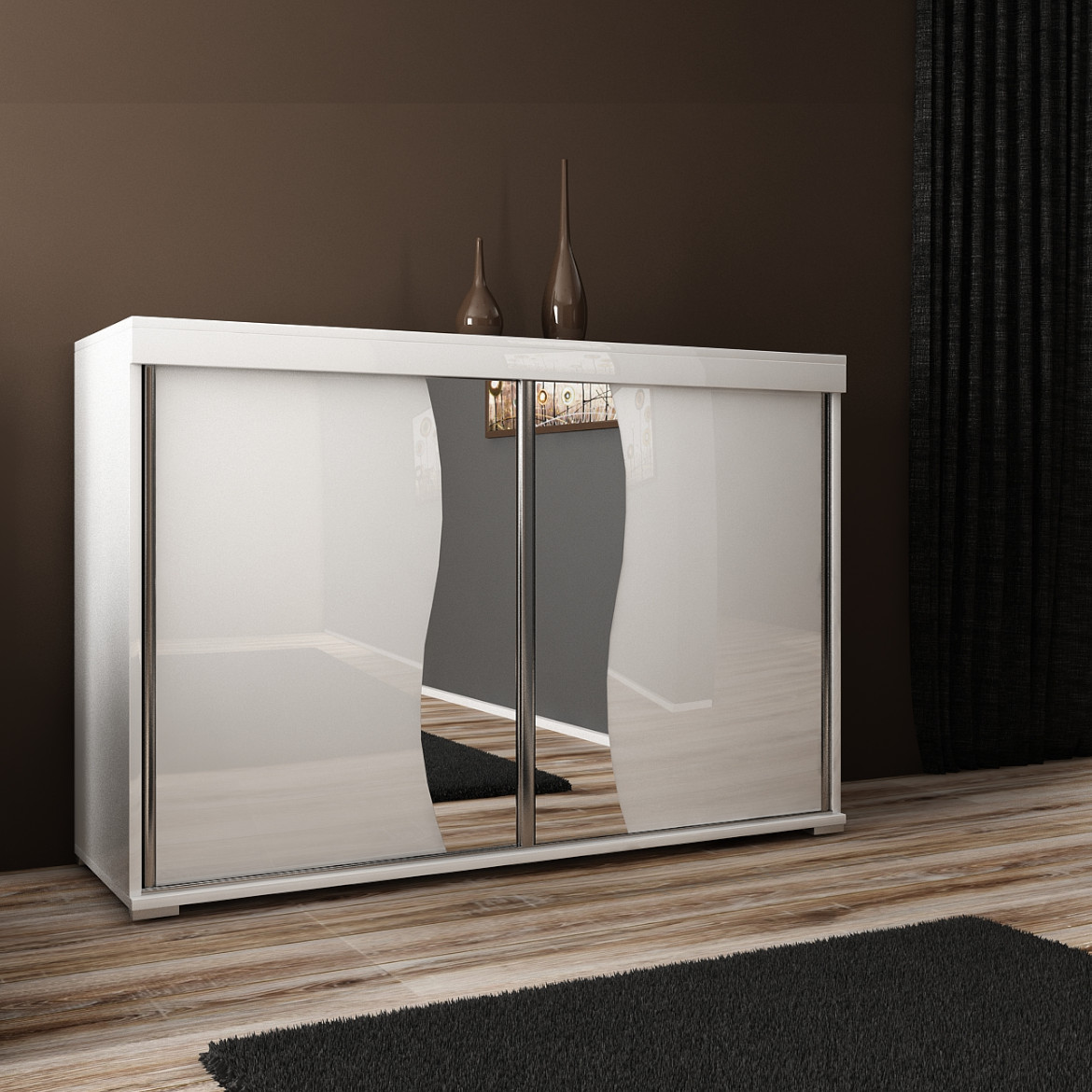 Komoda Tablet 2 vrata T2 140x45x94 cm bela