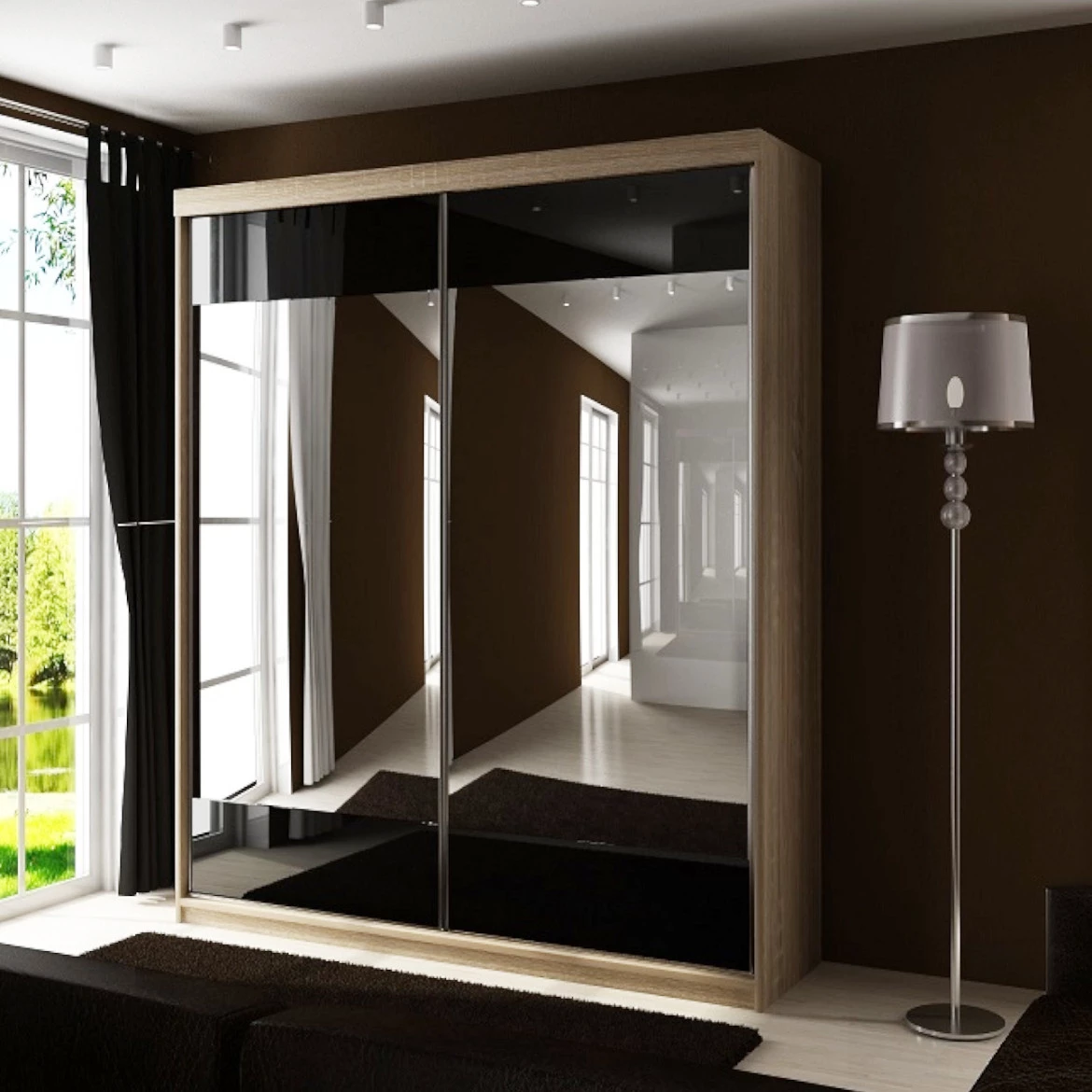 Ormar TOP 2 vrata 150x62x200 natur/ogledalo