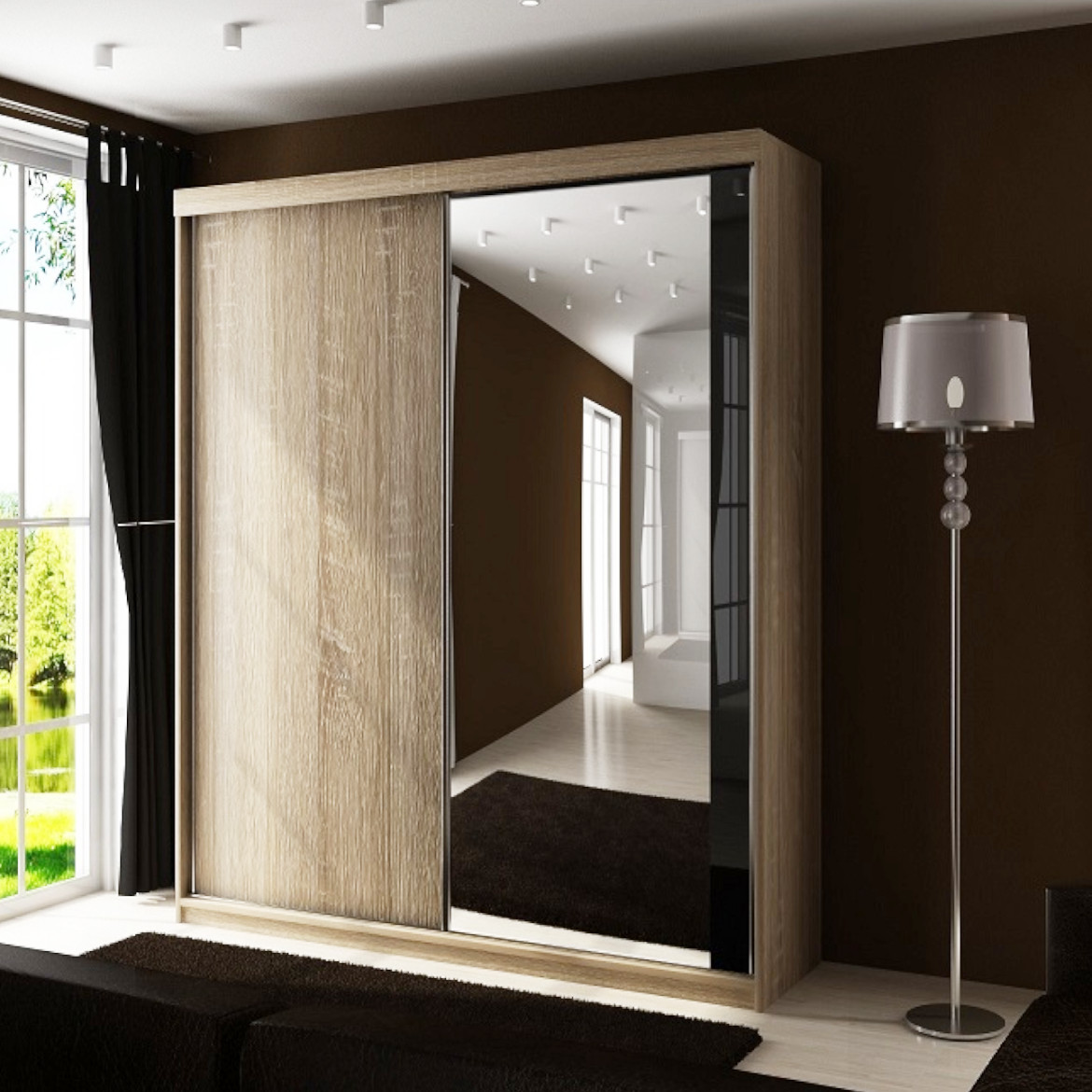 Ormar TOP 2 vrata 150x62x200 natur/ogledalo