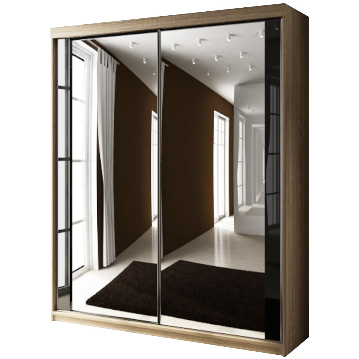 Ormar TOP 2 vrata 150x62x200 natur/ogledalo