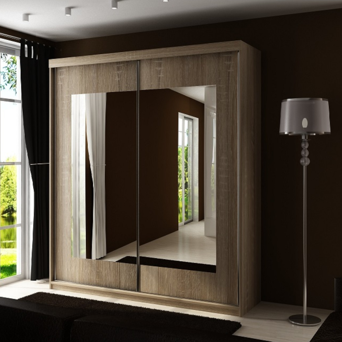 Ormar TOP 2 vrata 150x62x200 natur/ogledalo