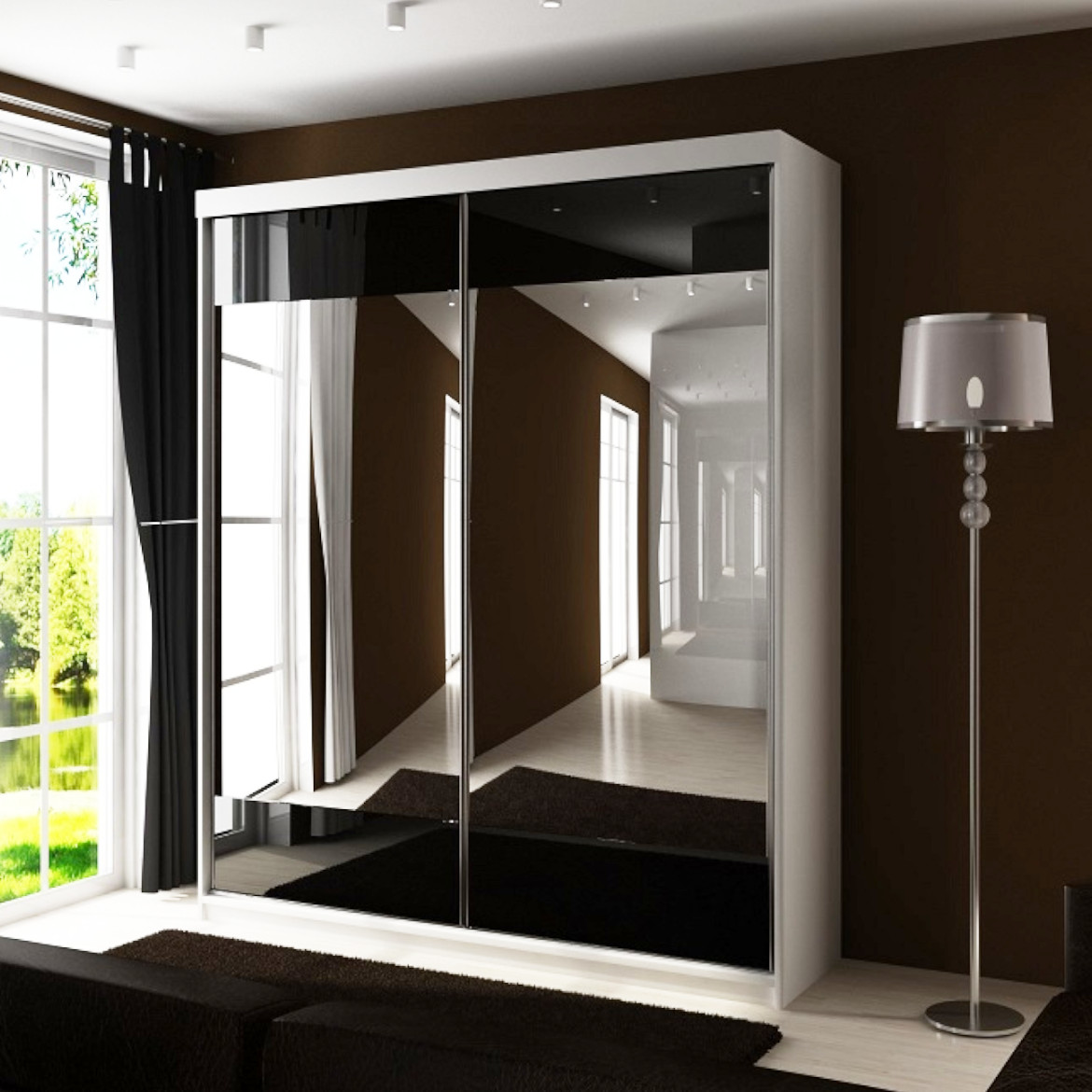 Ormar TOP 2 vrata 150x62x200 beli/ogledalo