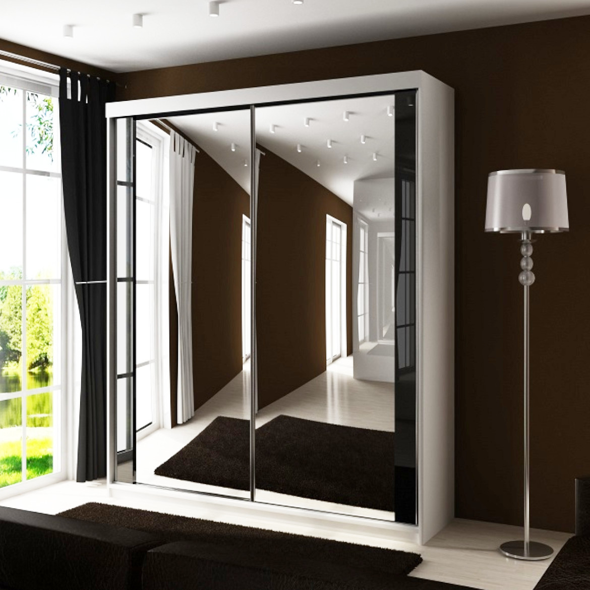 Ormar TOP 2 vrata 150x62x200 beli/ogledalo