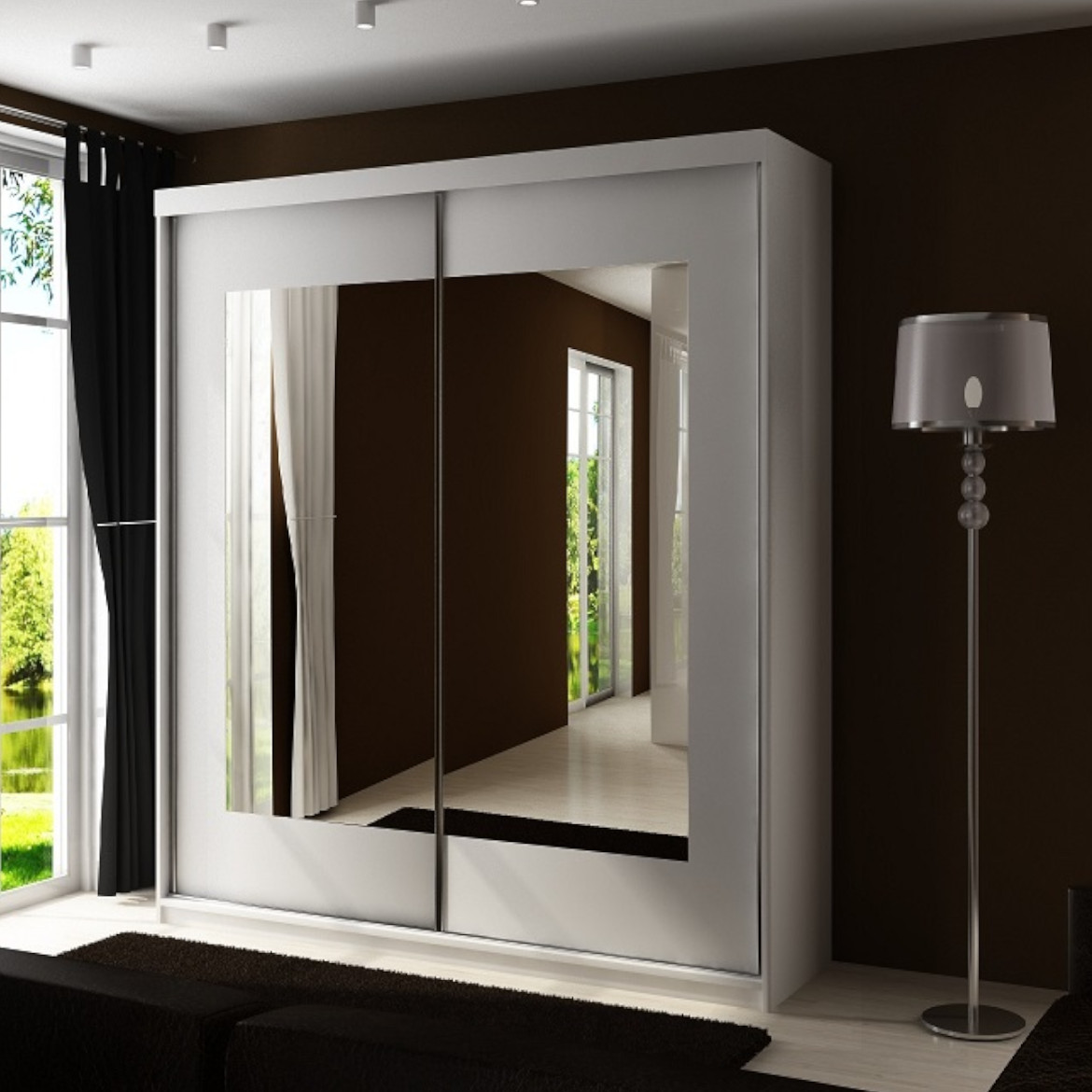 Ormar TOP 2 vrata 150x62x200 beli/ogledalo