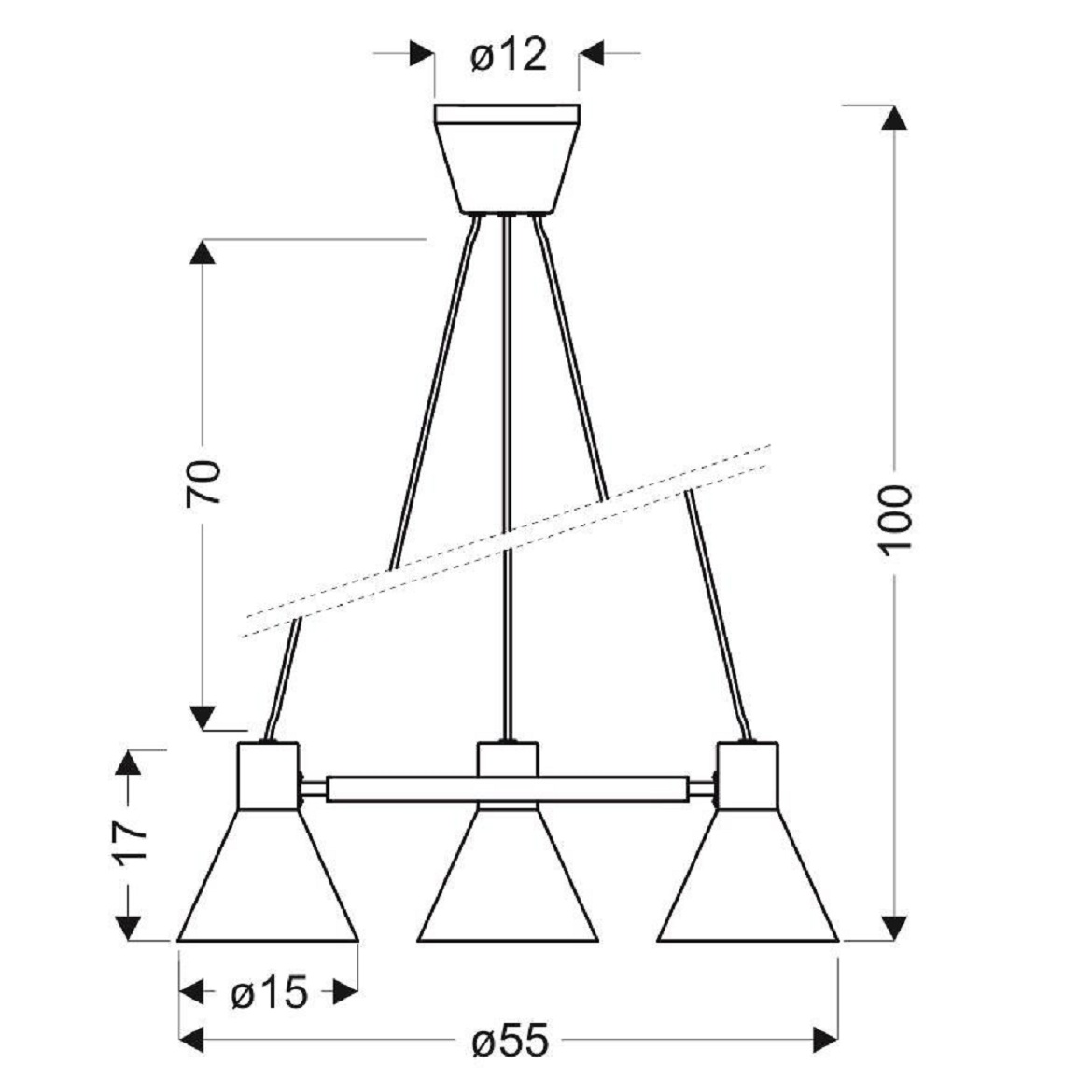 Viseca lampa More 3 55x100cm