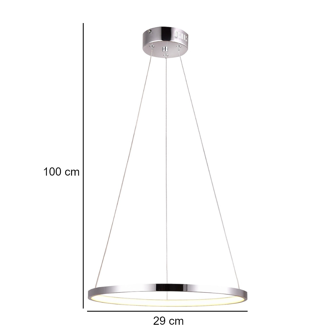 Viseca lampa Lune LED 29x100cm srebrna