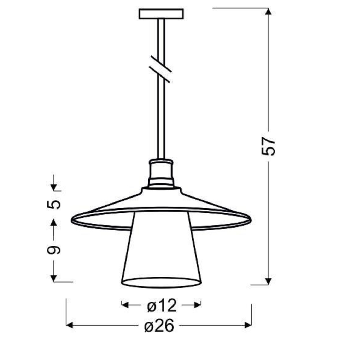 Viseca lampa Loft 26x57cm
