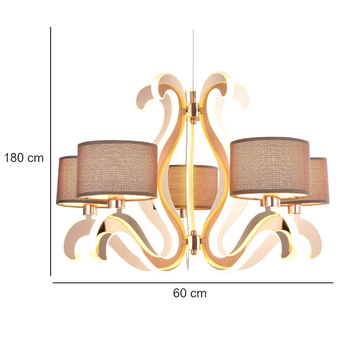 Viseca lampa Ambrosia 5 60x180cm