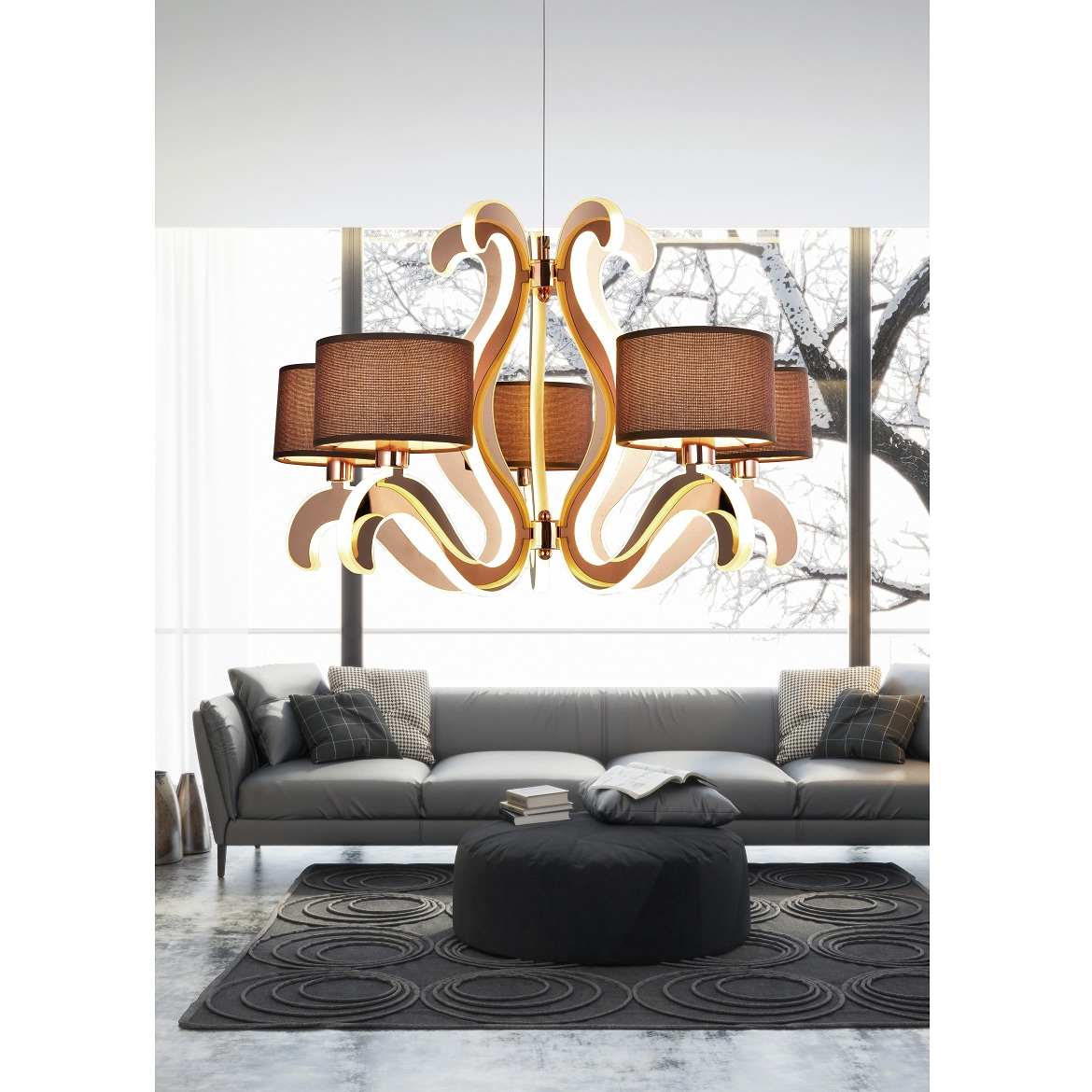 Viseca lampa Ambrosia 5 60x180cm