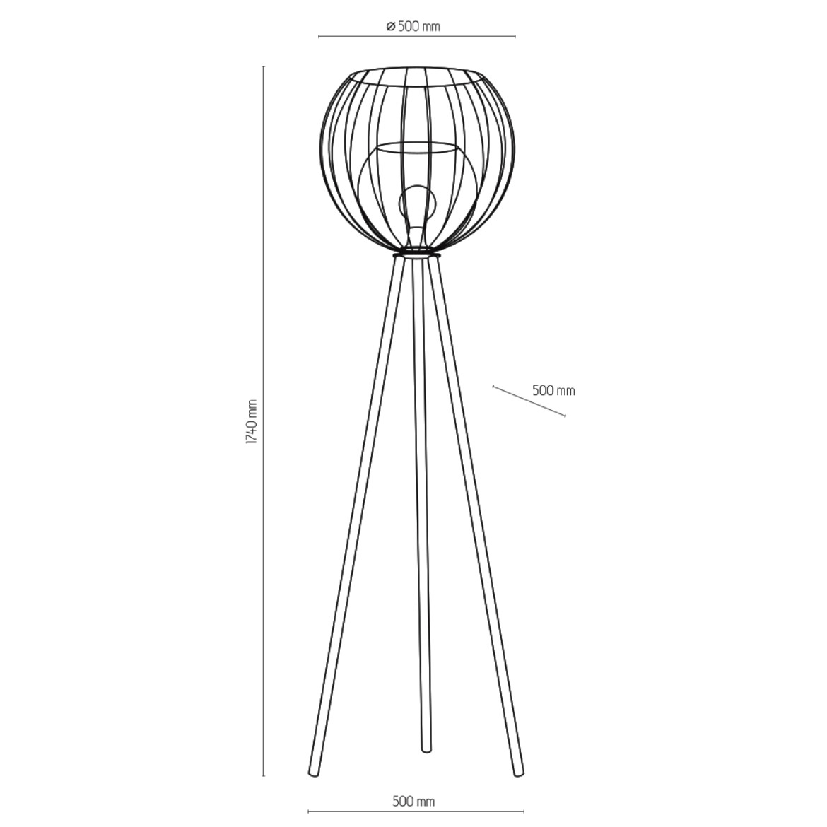 Podna lampa Universo 50x174cm crna