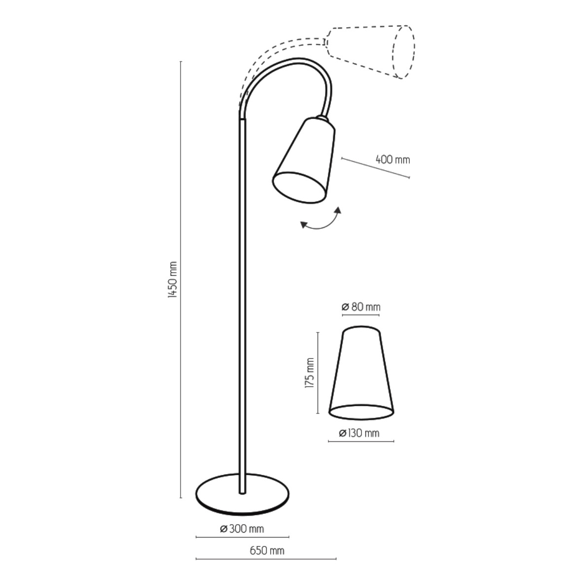 Podna lampa Wire gold 30x145cm