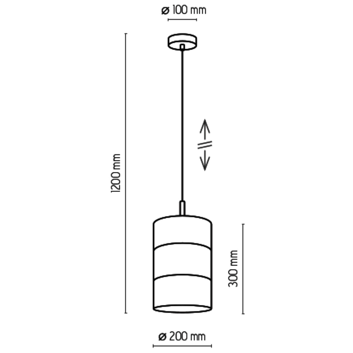 Viseca lampa Bogart 20x120cm crna