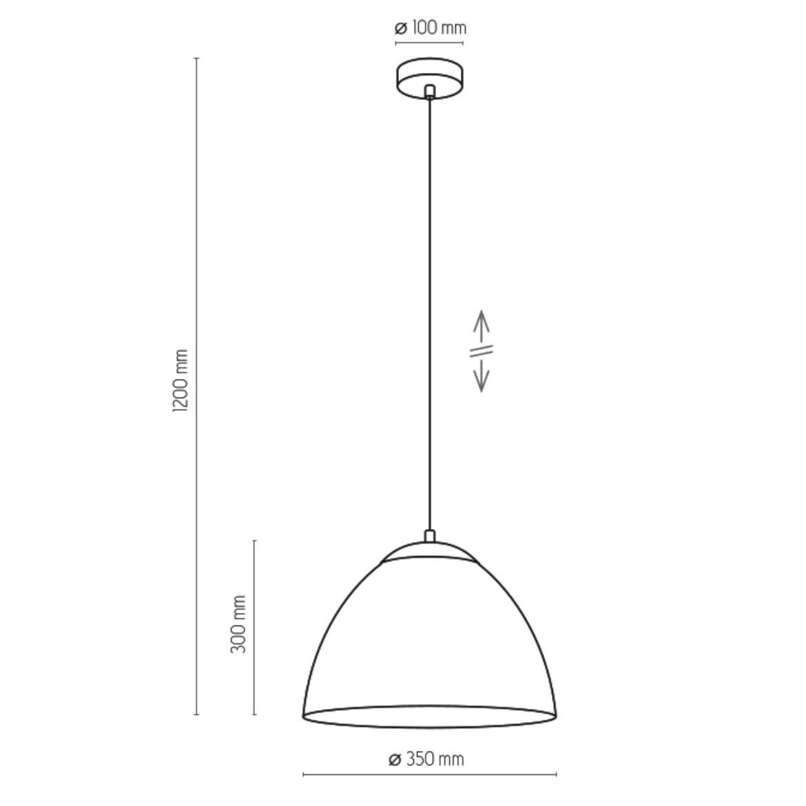 Viseca lampa Faro 35x120cm bela