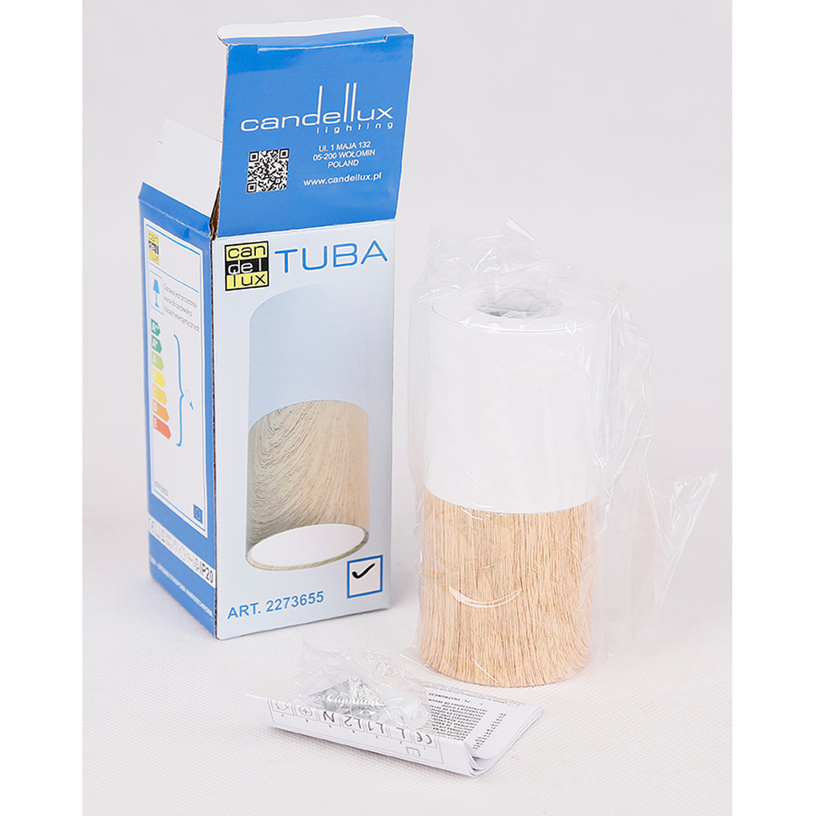 Plafonjera Tube 5,8cm natur bela