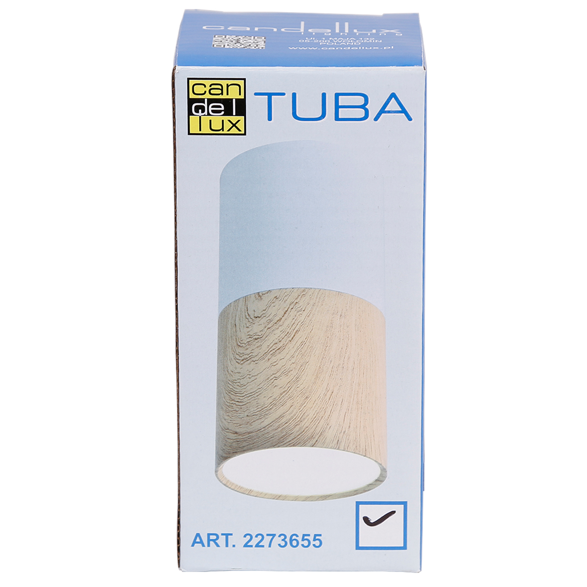 Plafonjera Tube 5,8cm natur bela