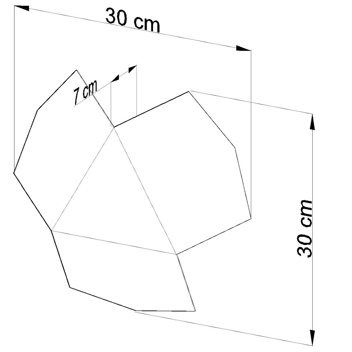 Zidna lampa Lowa 30cm crna