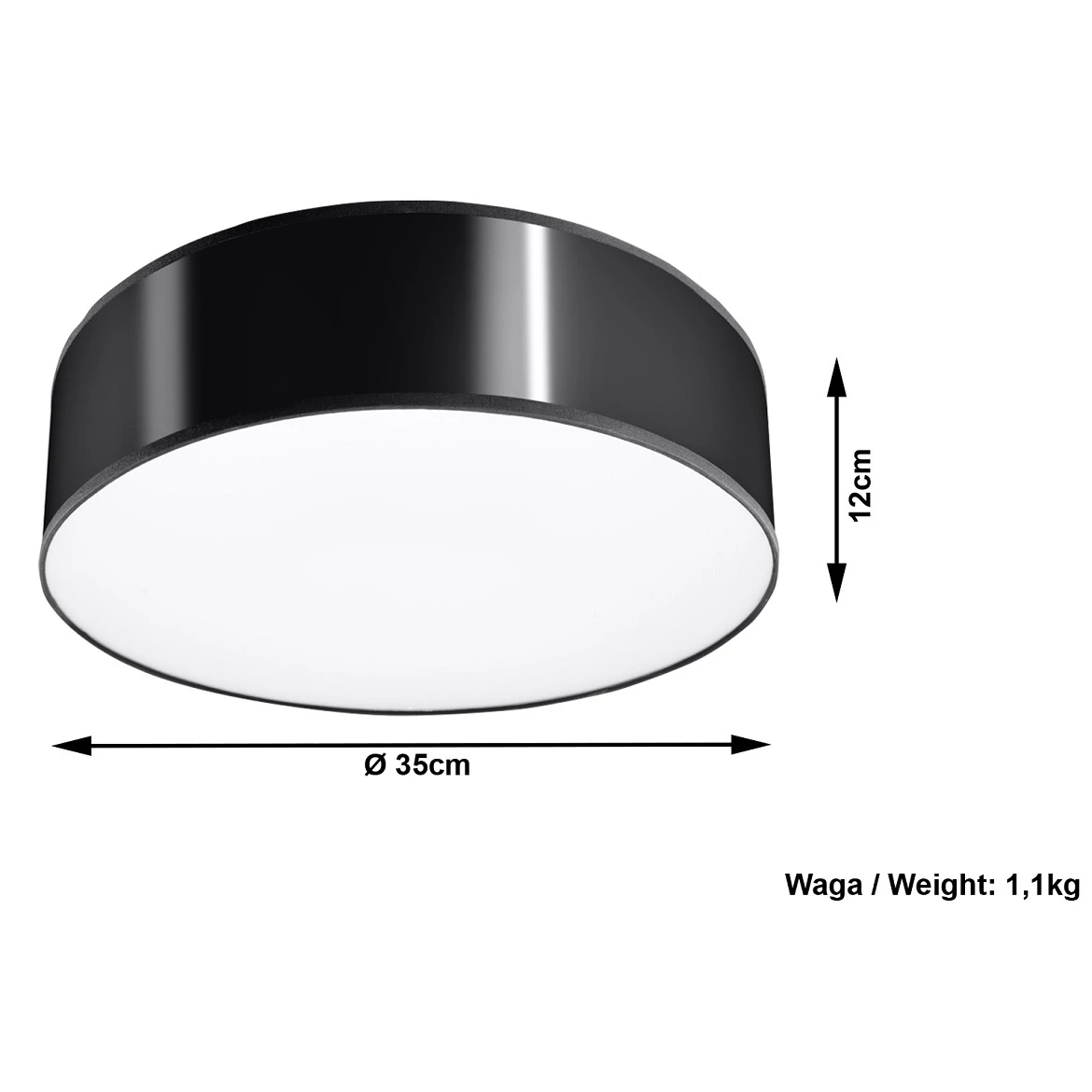 Plafonjera Nebraska 35cm crna