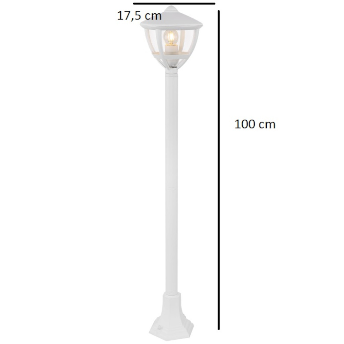 Spoljna podna lampa Garden 17x100cm bela