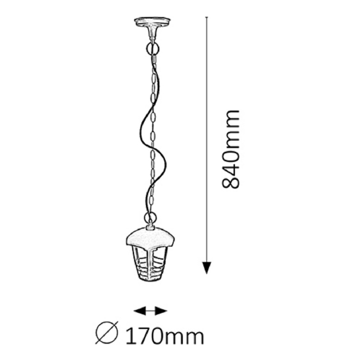 Spoljna viseca lampa Marseille 17x84cm crna