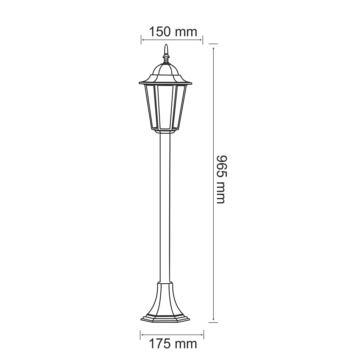 Vanjska podna lampa Liguria 96,5 cm crna