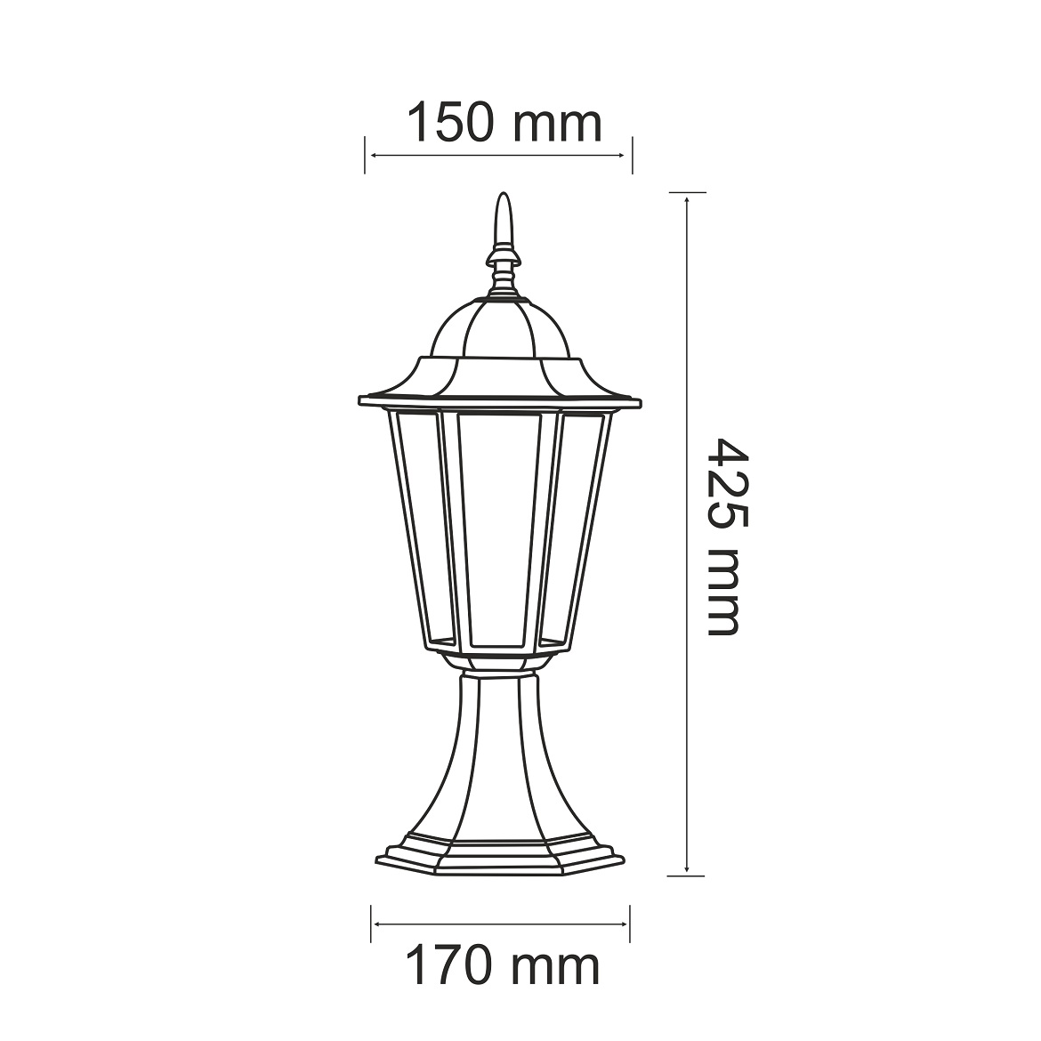 Vanjska podna lampa Liguria 42,5 cm boja patine