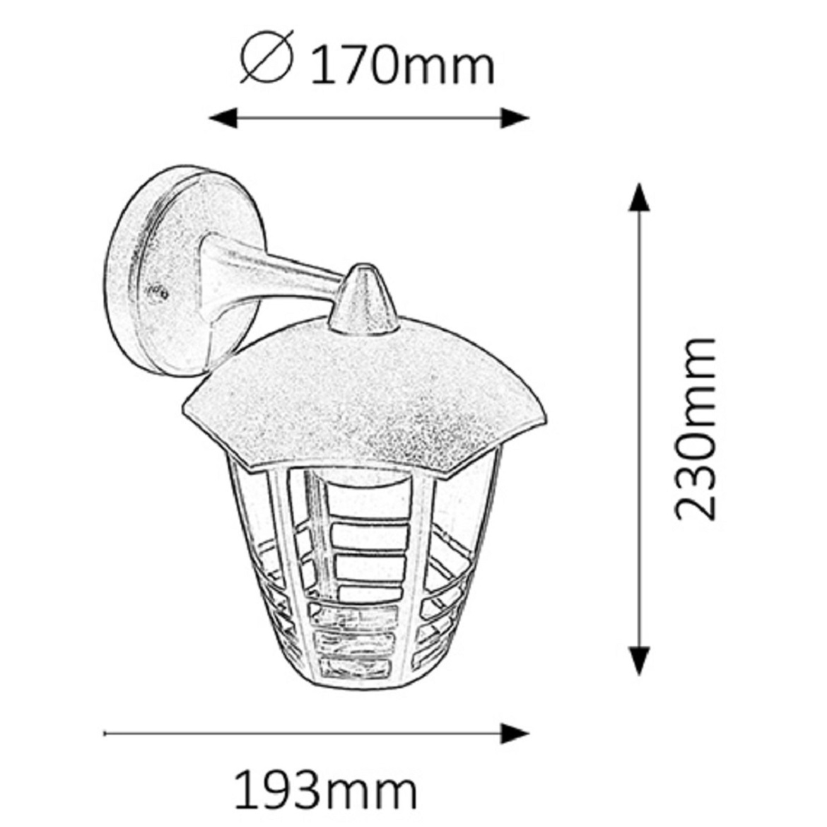 Spoljna zidna lampa Marseille 23x19,3cm crna