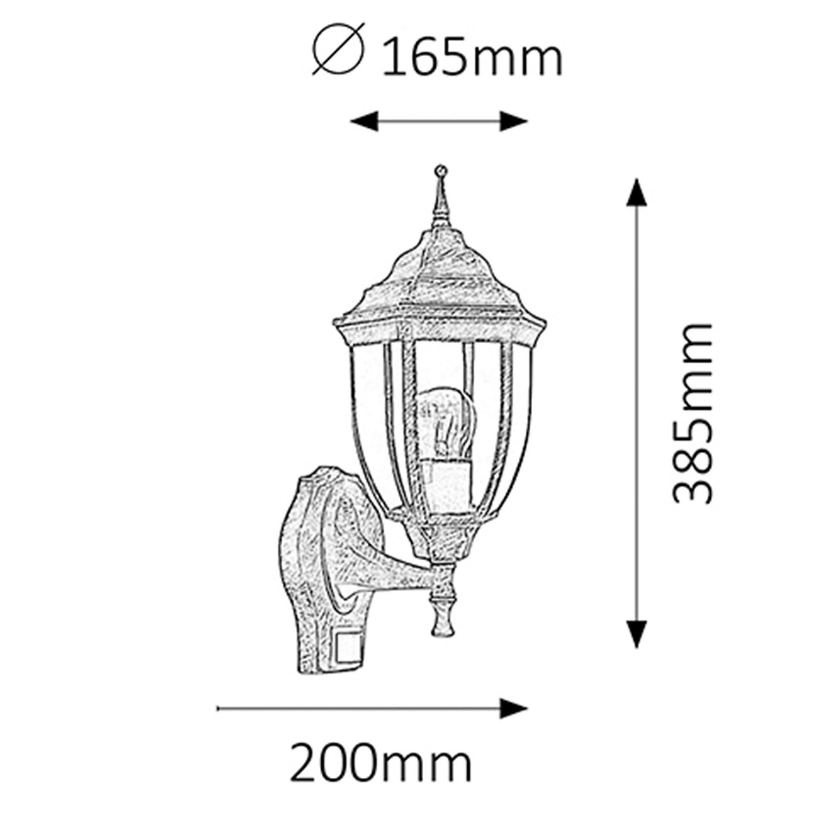 Spoljna zidna lampa Nizza 16,5x38,5cm zlatna